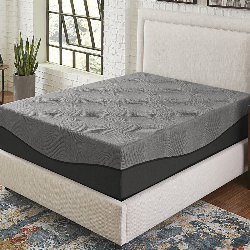 White Noise Pretor 12" Medium Charcoal Infused Memory Foam Mattress